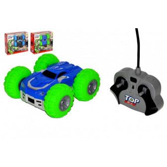 Auto RC Tornádo kaskadérské otáčecí plast 15cm 24MHz se světlem na bat. 2 barvy v krabici 28x26x