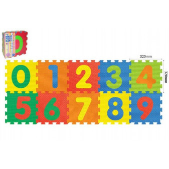 Pěnové puzzle Číslice 32x32x1cm 10ks v sáčku 10m+