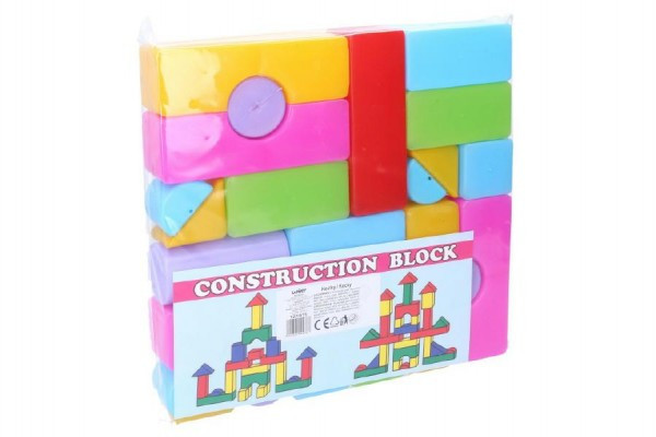 Kostky stavebnice 24ks plast v sáčku 24x24x4cm