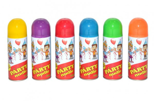 Párty nudle/špagety ve spreji 17cm 250 ml 5 barev karneval