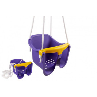 Houpačka Baby fialová plast 33x30x28cm nosnost 25kg v síťce 12m+