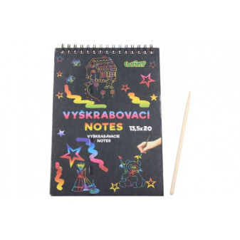 Škrabací notes duhový 12 listů v sáčku 20x13,5cm