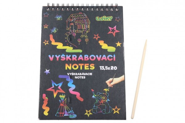 Škrabací notes duhový 12 listů v sáčku 20x13,5cm