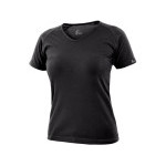 T-shirt CXS ELLA, damski, krótki rękaw, czarny, rozmiar XL