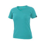 T-shirt CXS ELLA, damski, krótki rękaw, turkusowy, rozmiar XS