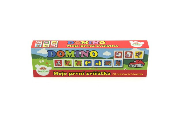 Domino Moje první zvířátka 28ks společenská hra v krabičce 21x6x3cm