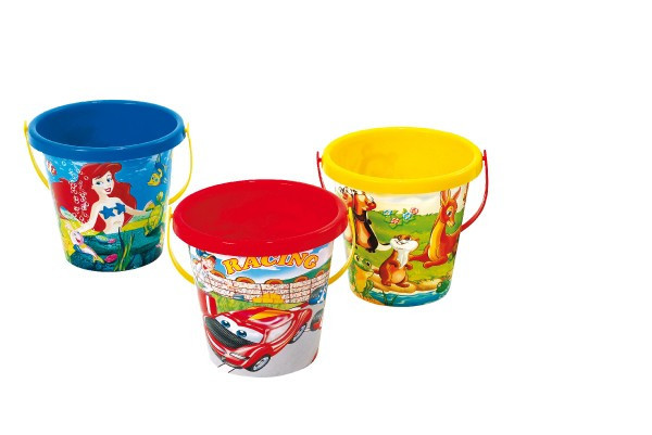 Kbelík na písek plast 16x15cm mix barev 18m+