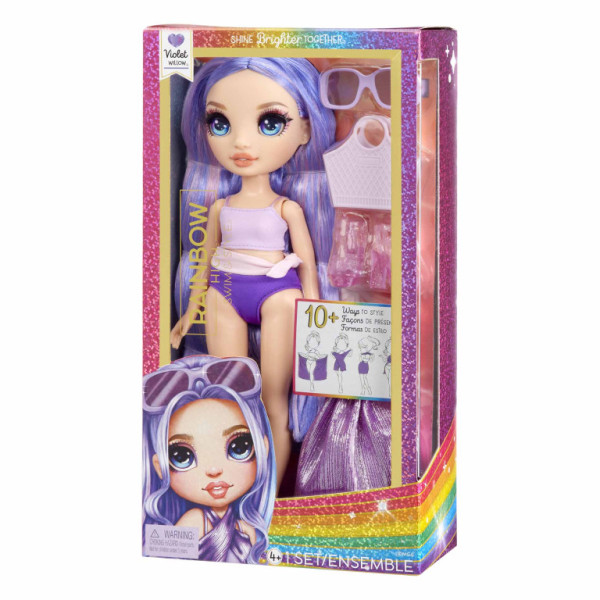 Lalka Rainbow High Fashion w kostiumie kąpielowym - Violet Willow