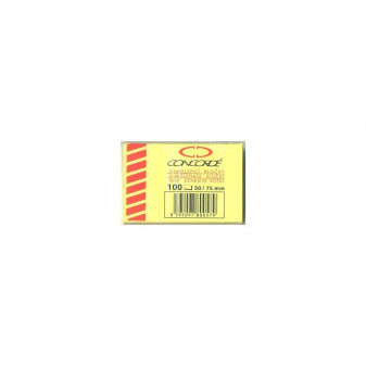 CONCORDE Samolepicí bloček žlutý, 50x75mm, 100 listů  A1001