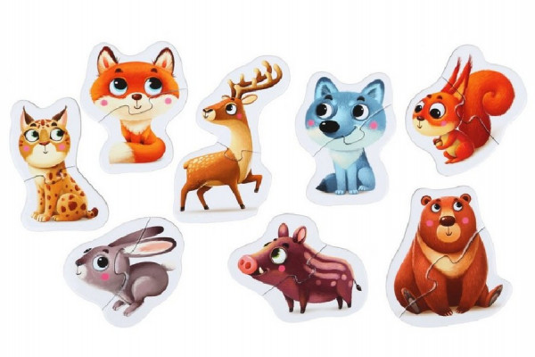 Zwierzęta leśne - puzzle edukacyjne 8 zwierząt - 16 części