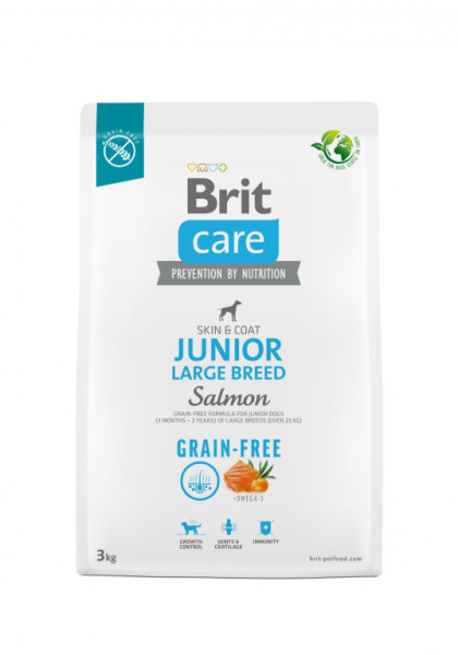 Brit Care Dog bezzbożowa Junior Large Breed - łosoś i ziemniak, 3kg