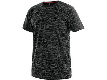 Tričko CXS DARREN, krátky rukáv, potlač CXS logo, čierne