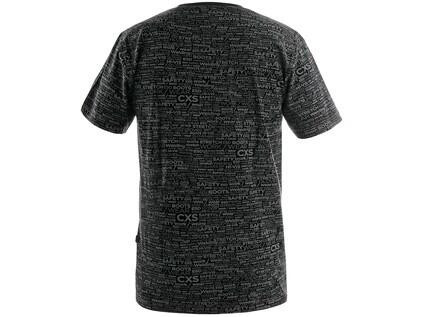 Tričko CXS DARREN, krátky rukáv, potlač CXS logo, čierne, veľ. L