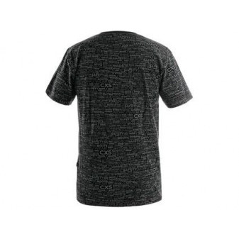 Tričko CXS DARREN, krátký rukáv, potisk CXS logo, černé, vel. XXL