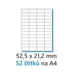 Etykieta 52,5x21,2mm/100szt, A4 biała, Etykiety 1/52