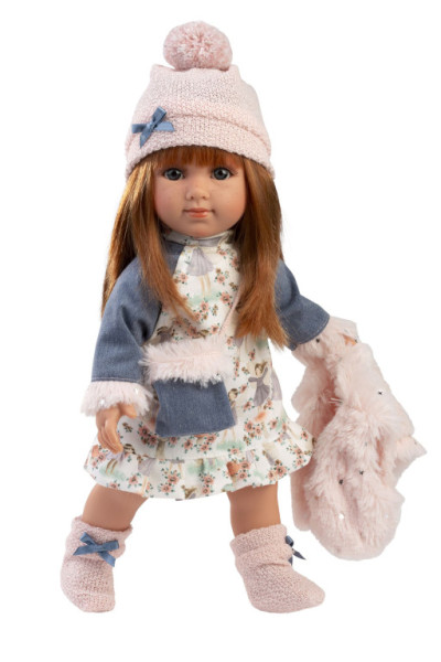 Llorens 53555 NICOLE - realistická panenka s měkkým látkovým tělem - 35 cm