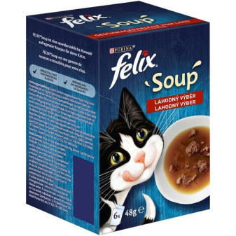Kapsička FELIX Soup polievky s hovädzím, kuraťom a jahňacím 6x48g