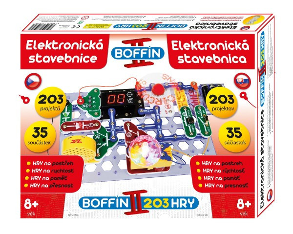 Stavebnice Boffin II. 203 elektronická 203 projektů na baterie 40x30x7cm