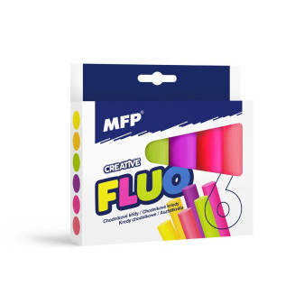 Kriedy M chodníkové fluo okrúhle 6 ks mix farieb - krabička