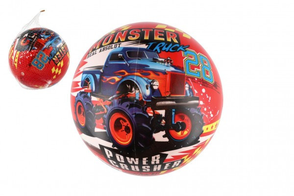 Míč Super cars monster truck nafouknutý 23cm v síťce