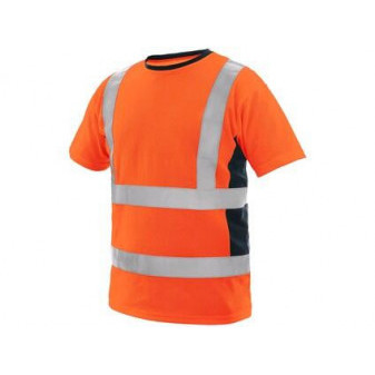 Tričko CXS EXETER, výstražné, pánské, oranžovo-modré, vel. 2XL