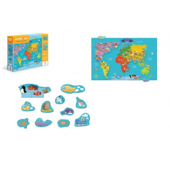 Magnetická hra Mapa světa 145ks v krabici 37,5x29,5x6,5cm