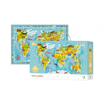Puzzle Svět zvířat 45x31cm 80 dílků v krabici 25x16x6,5cm