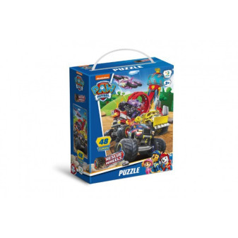 Puzzle Tlapková patrola/Paw Patrol Záchrana na kolech 32x23cm 48 dílků v krabičce 15x18x6cm