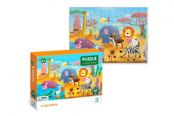 Puzzle Afrika 32x23cm 60 dílků v krabičce 24x18x4cm