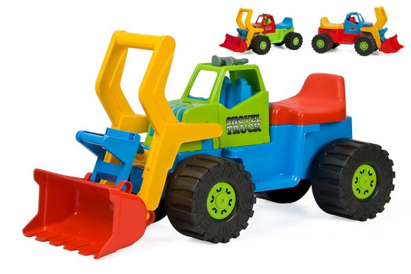 Odrážadlo bager nakladač plast 74cm mix farieb v sáčku 74x32x40cm 24m+