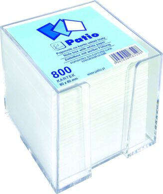 Kocka nelepená biela v plastovom zásobníku, 8x8, 800 listov