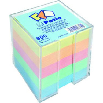 Kostka nelepená barevná v plastovém zásobníku, 8x8, 800 listů