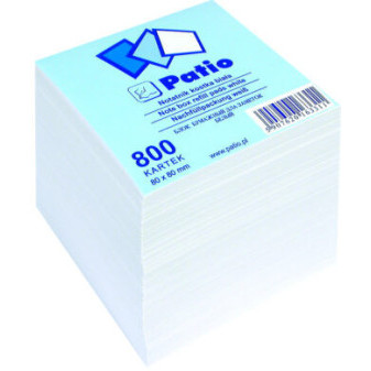 Kocka nelepená biela - náhrada, 8x8, 800 listov