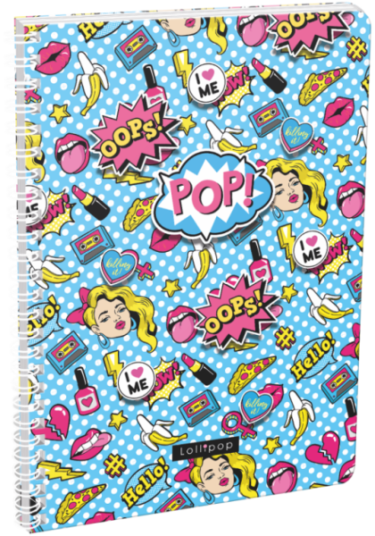 Blok A4 linia Lollipop Pop, strona spiralna, 70 kartek