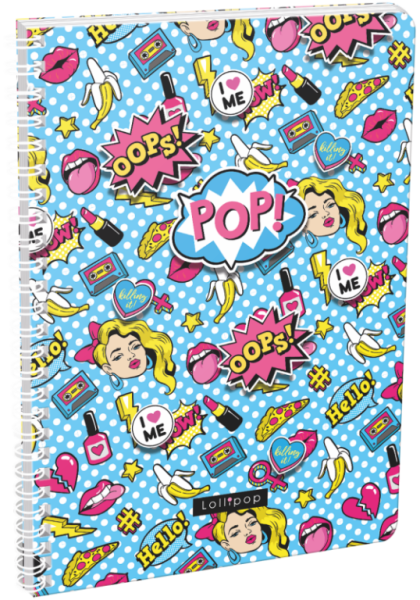 Blok A4 linka Lollipop Pop, spirála bok, 70 listů-doprodej