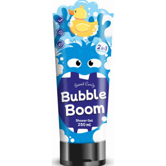 Sweet Candy Vegan 2w1 Bubble Boom szampon i żel pod prysznic dla dzieci, 250 ml