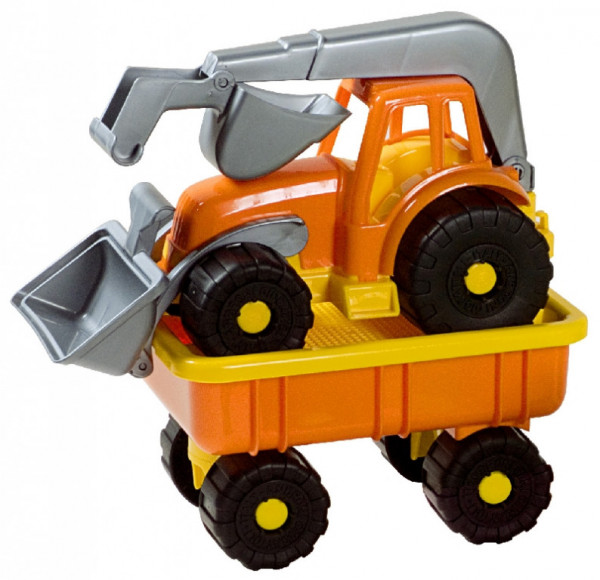 Androni Traktorový nakladač s vlekem Power Worker - délka 58 cm oranžový