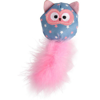 Flamingo hračka pro kočky sovička 14cm
