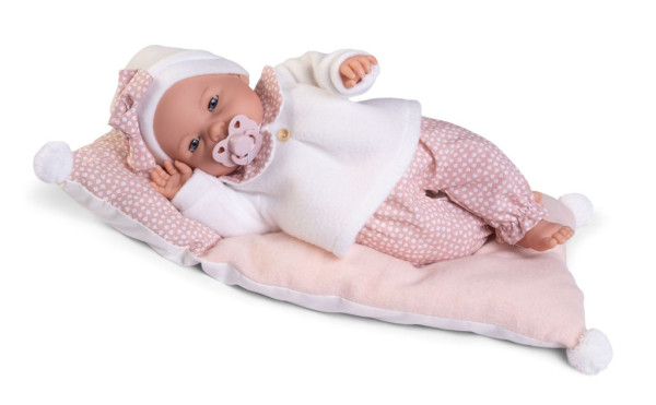 Antonio Juan 14363 BIMBA - mrkací panenka miminko se zvuky a měkkým látkovým tělem - 37 cm