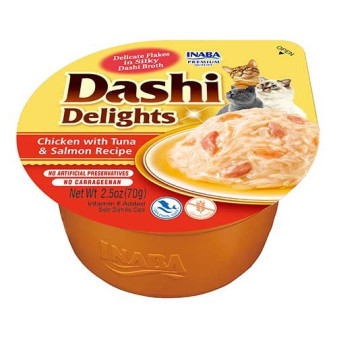 Dashi Delights vanička kura s tuniakom a lososom 70g