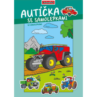 Omalovánka - A4 - se samolepkami - Autíčka