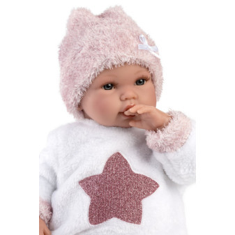 Llorens 63648 NEW BORN- realistická panenka miminko se zvuky a měkkým látkovým tělem-36 cm