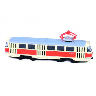 Kovová česká retro tramvaj 16 cm