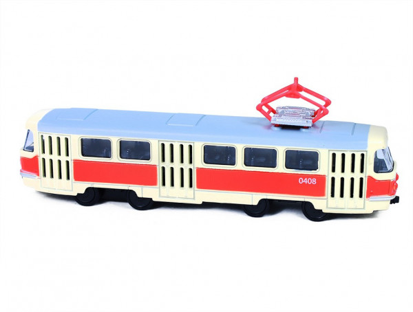 Kovová česká retro tramvaj 16 cm