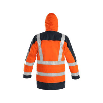 Bunda CXS LONDON, výstražná, 5 V 1, pánská, oranžovo-modrá, vel. S