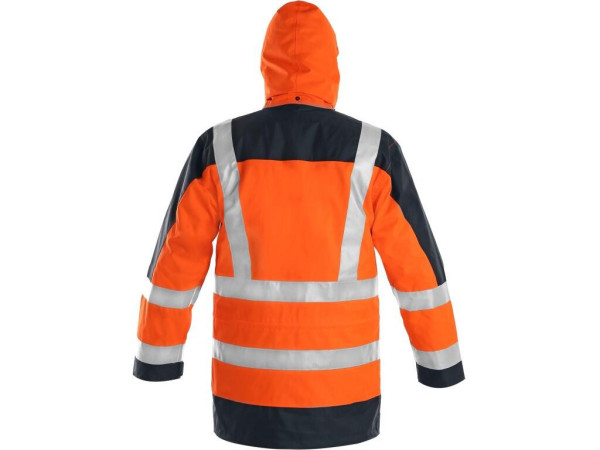 Bunda CXS LONDON, výstražná, 5 V 1, pánská, oranžovo-modrá, vel. 3XL