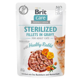 Brit Care Cat Sterilized. Fillets in Gravy Rabbit 85g