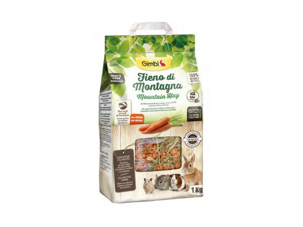 VÝPRODEJ GIMBI horské seno s mrkví 1kg