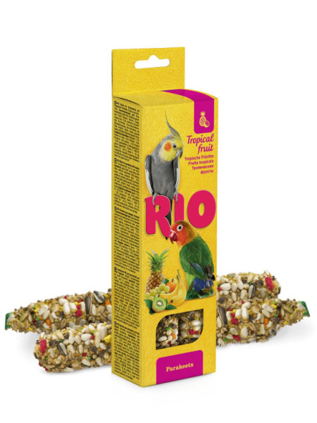 RIO tyčinky pro střední papoušky s tropickým ovocem, 2x75g