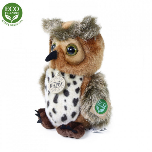 Plyšový pták sova/výr 20 cm ECO-FRIENDLY